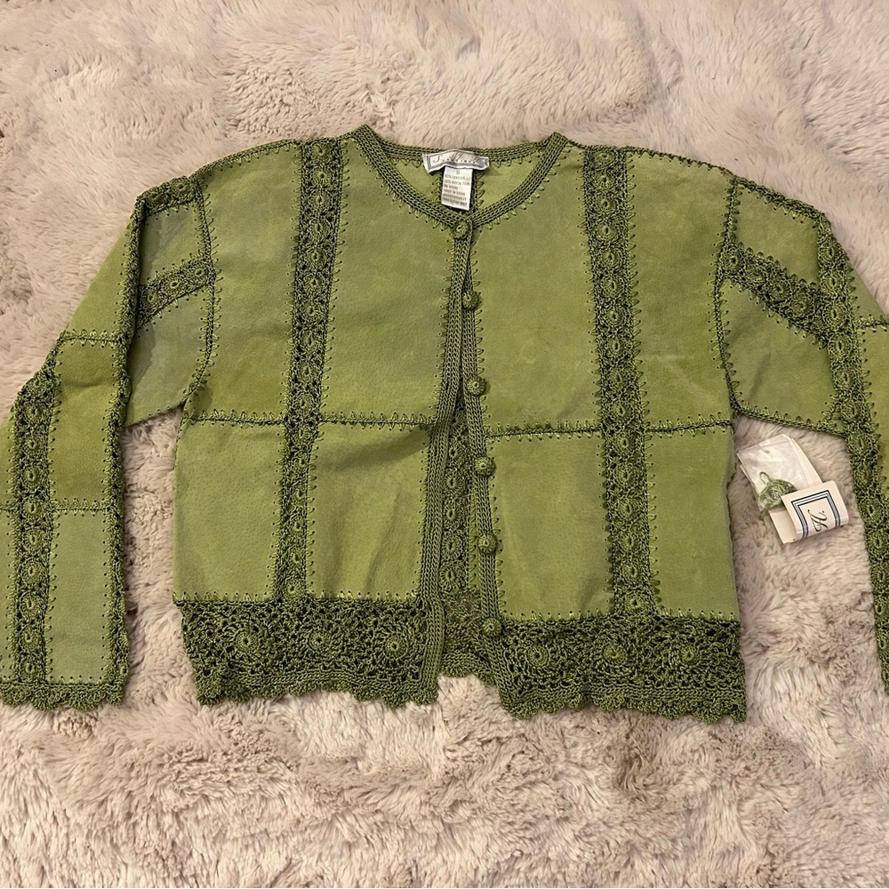Jolie Olive Crochet Vest
